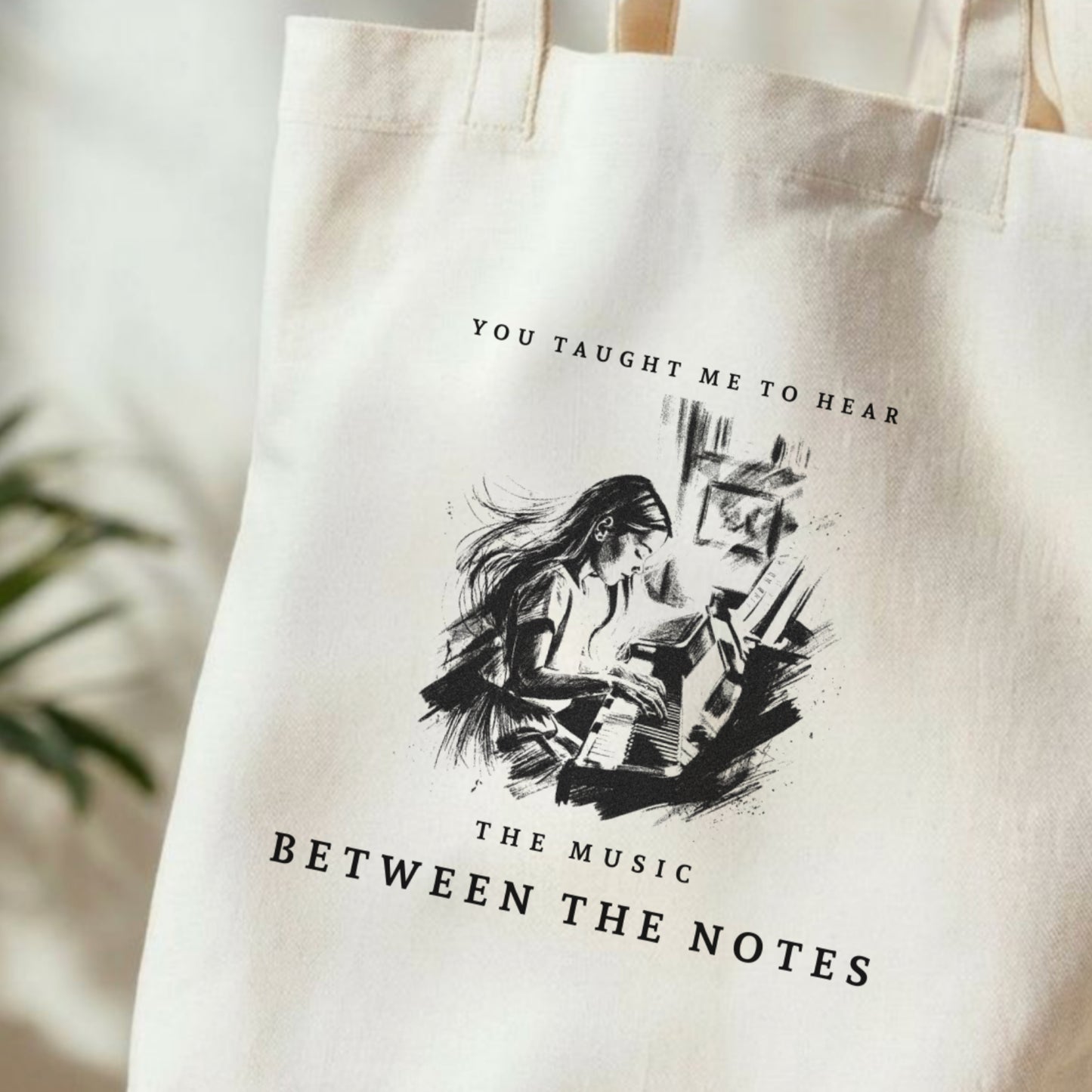 Between the Notes I – Piano Teacher Appreciation Tote Bag