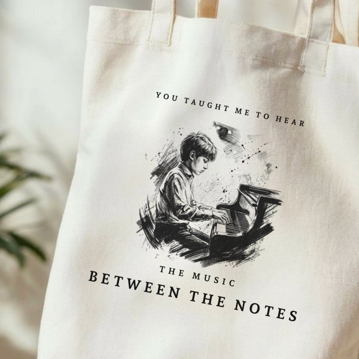 Between the Notes II – Piano Teacher Appreciation Tote Bag
