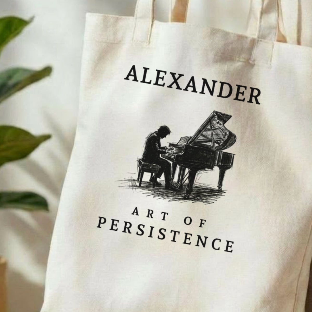 The Aspiring Pianist – Personalised Piano Tote Bag