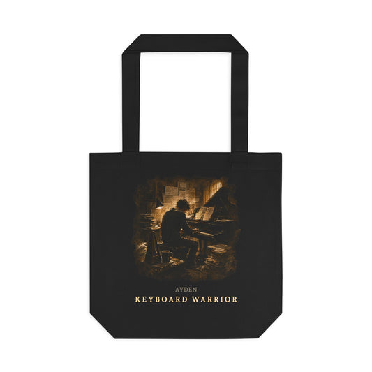 Keyboard Warrior Tote Bag — Personalized Musician Canvas Tote