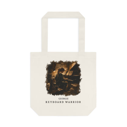 Keyboard Warrior Tote Bag — 'Georgie' Piano Musician Cotton Tote