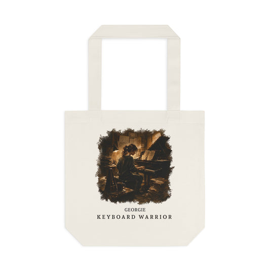 Keyboard Warrior Tote Bag — 'Georgie' Piano Musician Cotton Tote