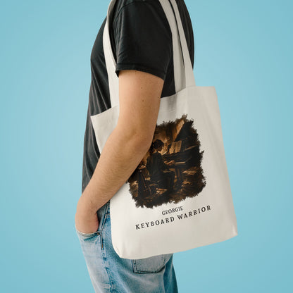 Keyboard Warrior Tote Bag — 'Georgie' Piano Musician Cotton Tote