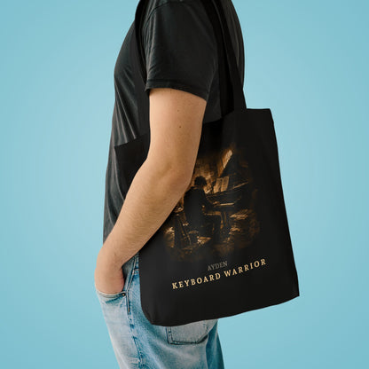 Keyboard Warrior Tote Bag — Personalized Musician Canvas Tote