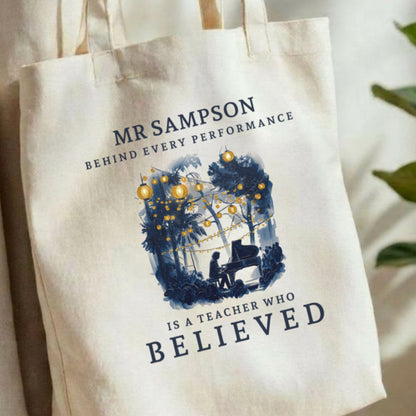 Legacy in the Moonlight II – Personalised Piano Teacher Appreciation Tote Bag