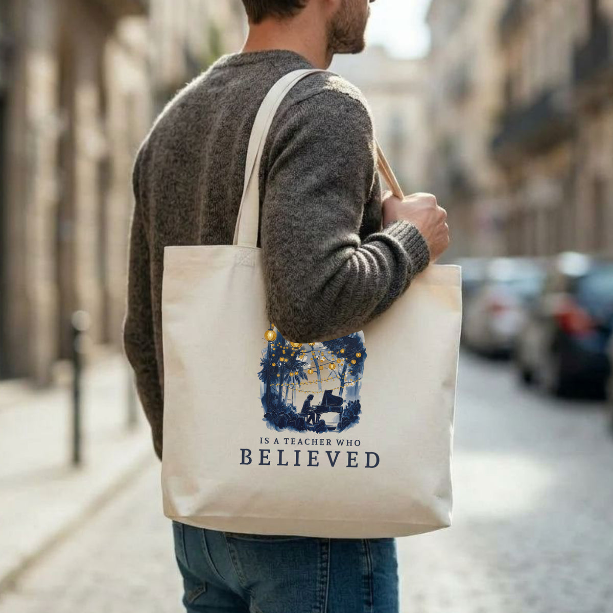 Legacy in the Moonlight II – Personalised Piano Teacher Appreciation Tote Bag