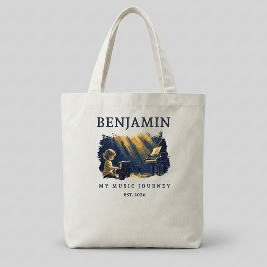 My First Note – Personalised Piano Tote Bag for Boys