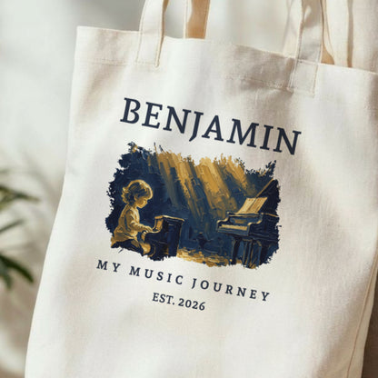 My First Note – Personalised Piano Tote Bag for Boys