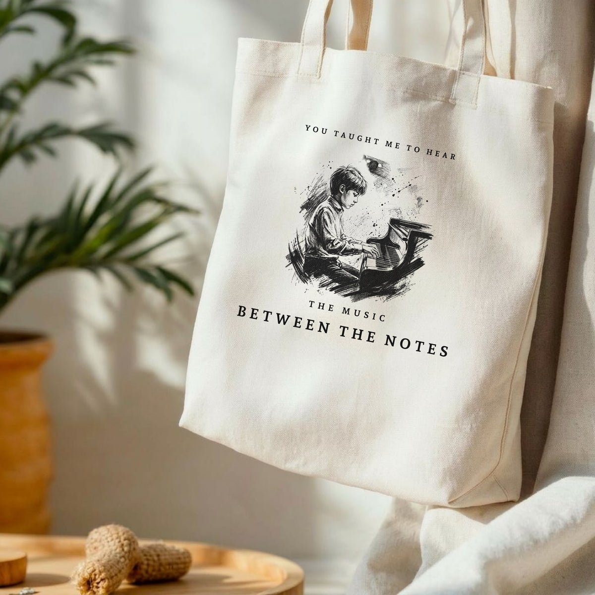 Between the Notes II – Piano Teacher Appreciation Tote Bag