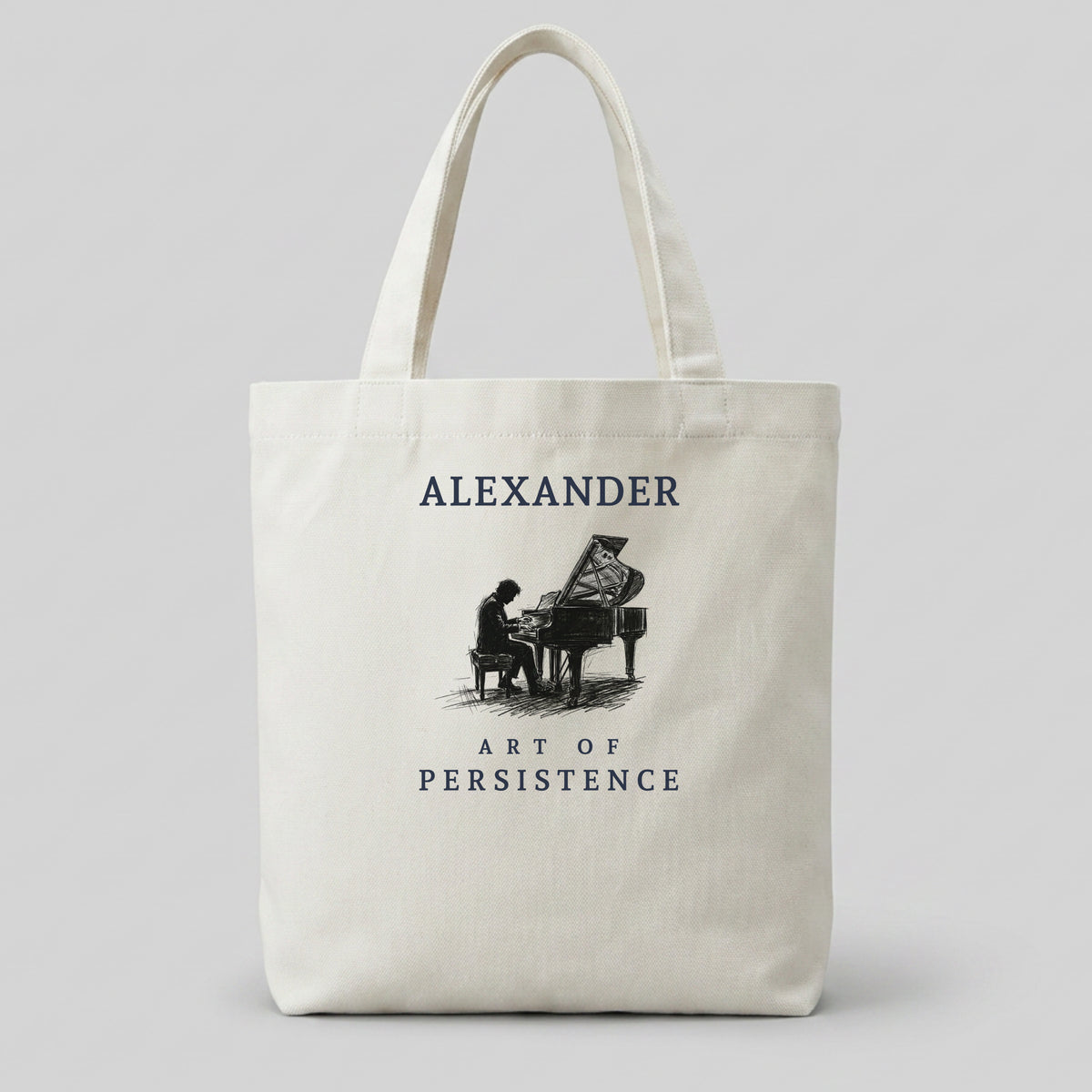 The Aspiring Pianist – Personalised Piano Tote Bag