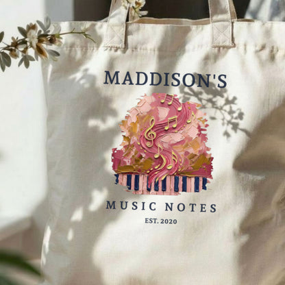 The Ethereal Note – Personalised Piano Tote Bag