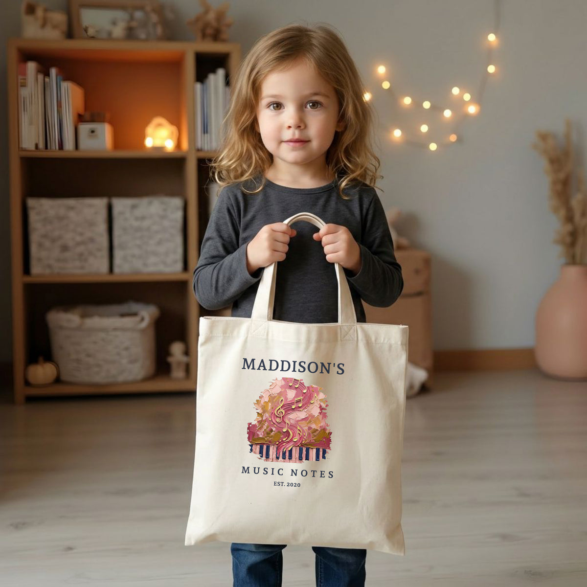 The Ethereal Note – Personalised Piano Tote Bag