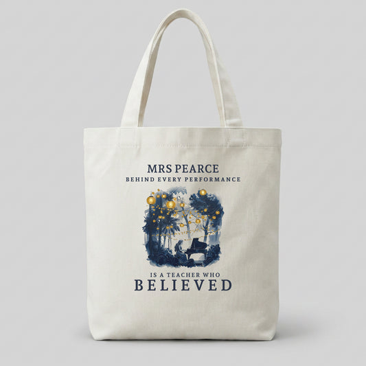 Legacy in the Moonlight I – Personalised Piano Teacher Appreciation Tote Bag