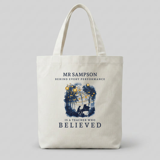 Legacy in the Moonlight II – Personalised Piano Teacher Appreciation Tote Bag