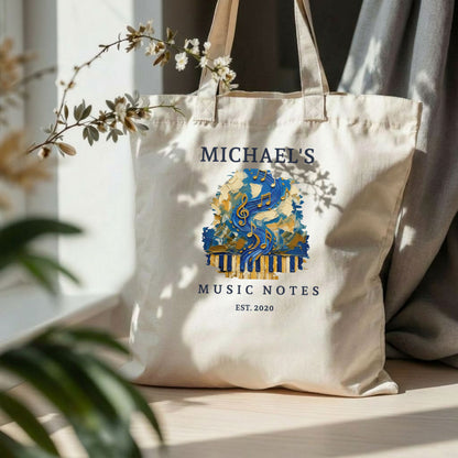 The Literal Note – Personalised Music Student Tote Bag