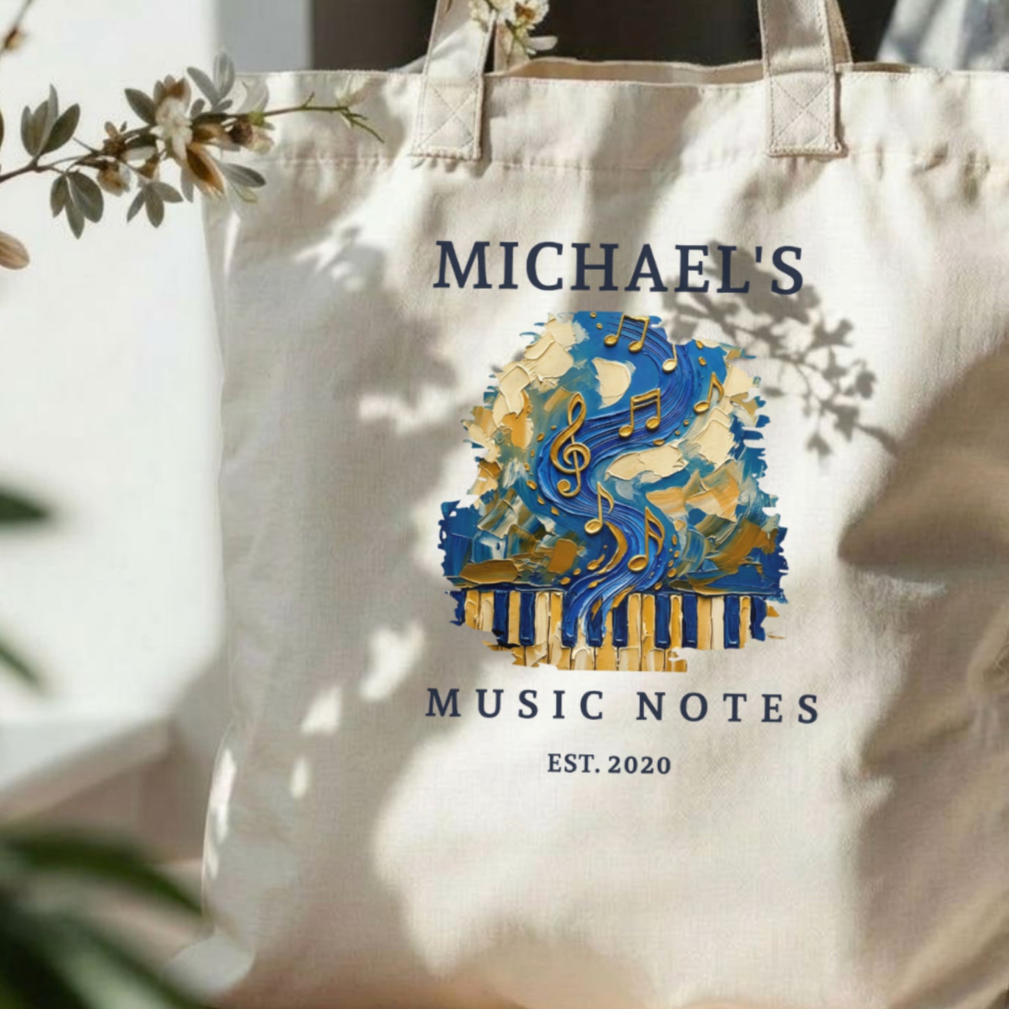 The Literal Note – Personalised Music Student Tote Bag