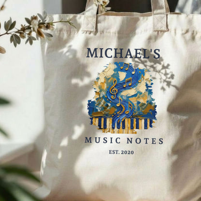 The Literal Note – Personalised Music Student Tote Bag