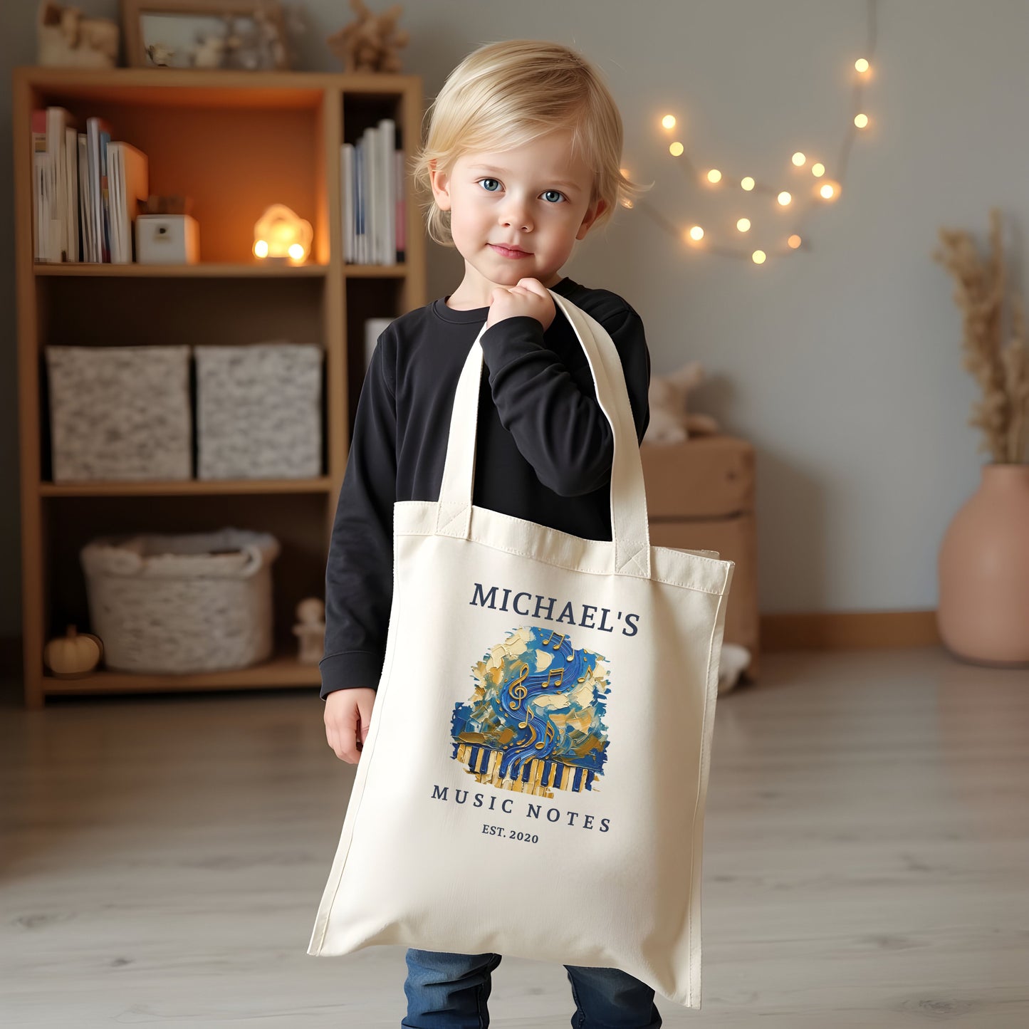 The Literal Note – Personalised Music Student Tote Bag