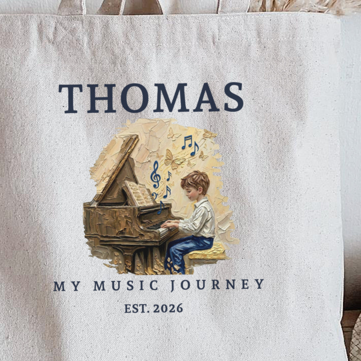The Metamorphosis No. 2A – Personalised Piano Tote Bag for Boys