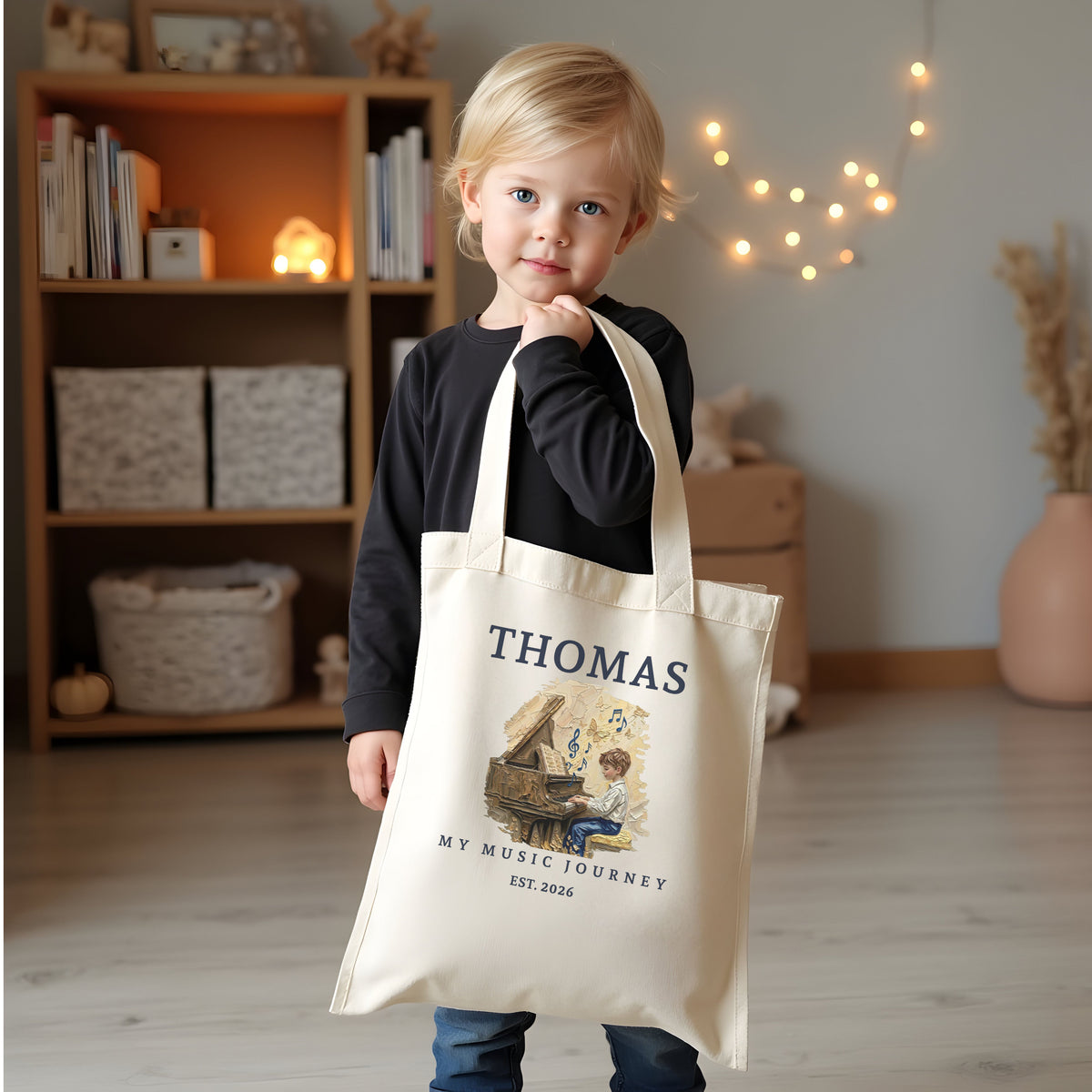 The Metamorphosis No. 2A – Personalised Piano Tote Bag for Boys