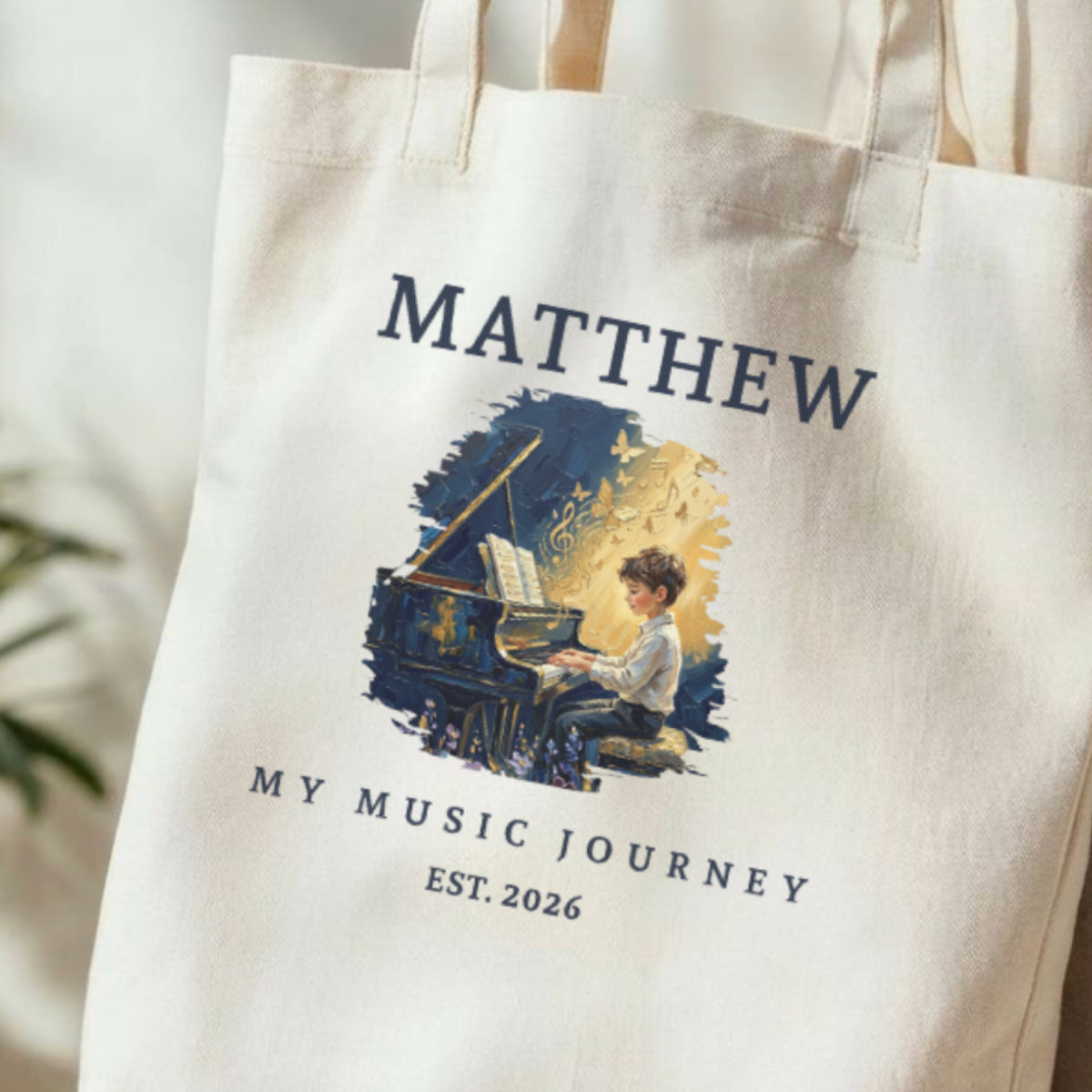 The Metamorphosis No. 2 – Personalised Piano Tote Bag for Boys