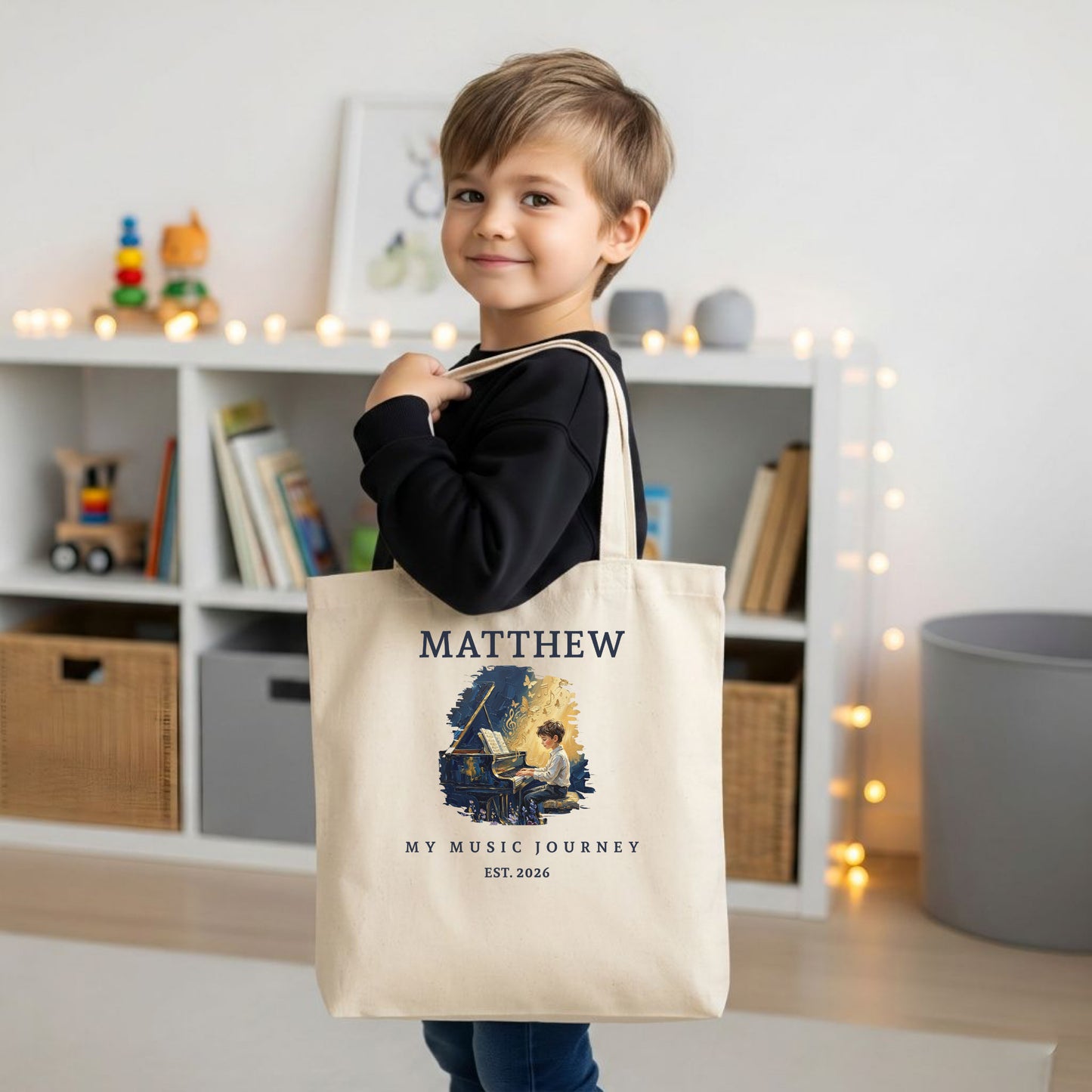 The Metamorphosis No. 2 – Personalised Piano Tote Bag for Boys