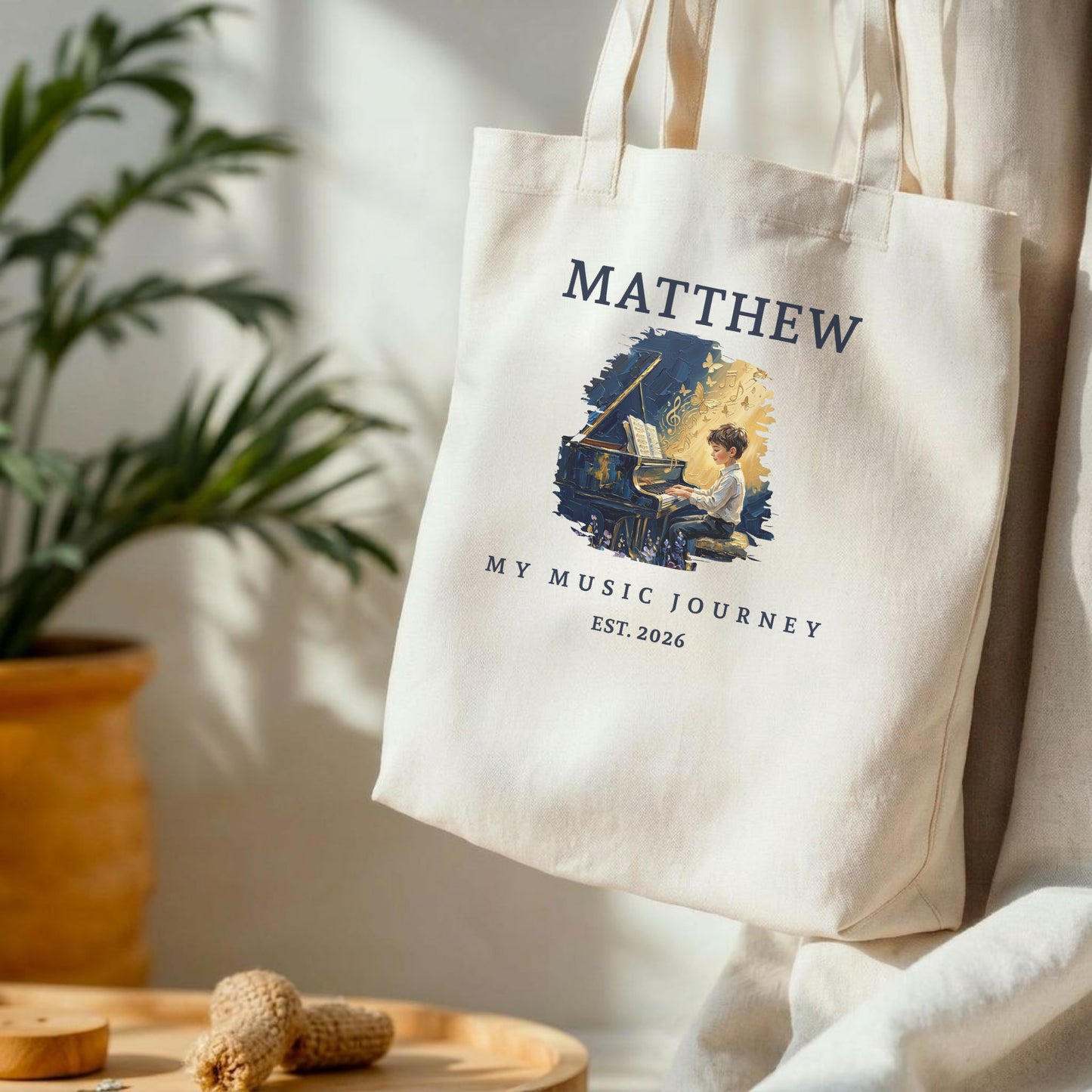 The Metamorphosis No. 2 – Personalised Piano Tote Bag for Boys