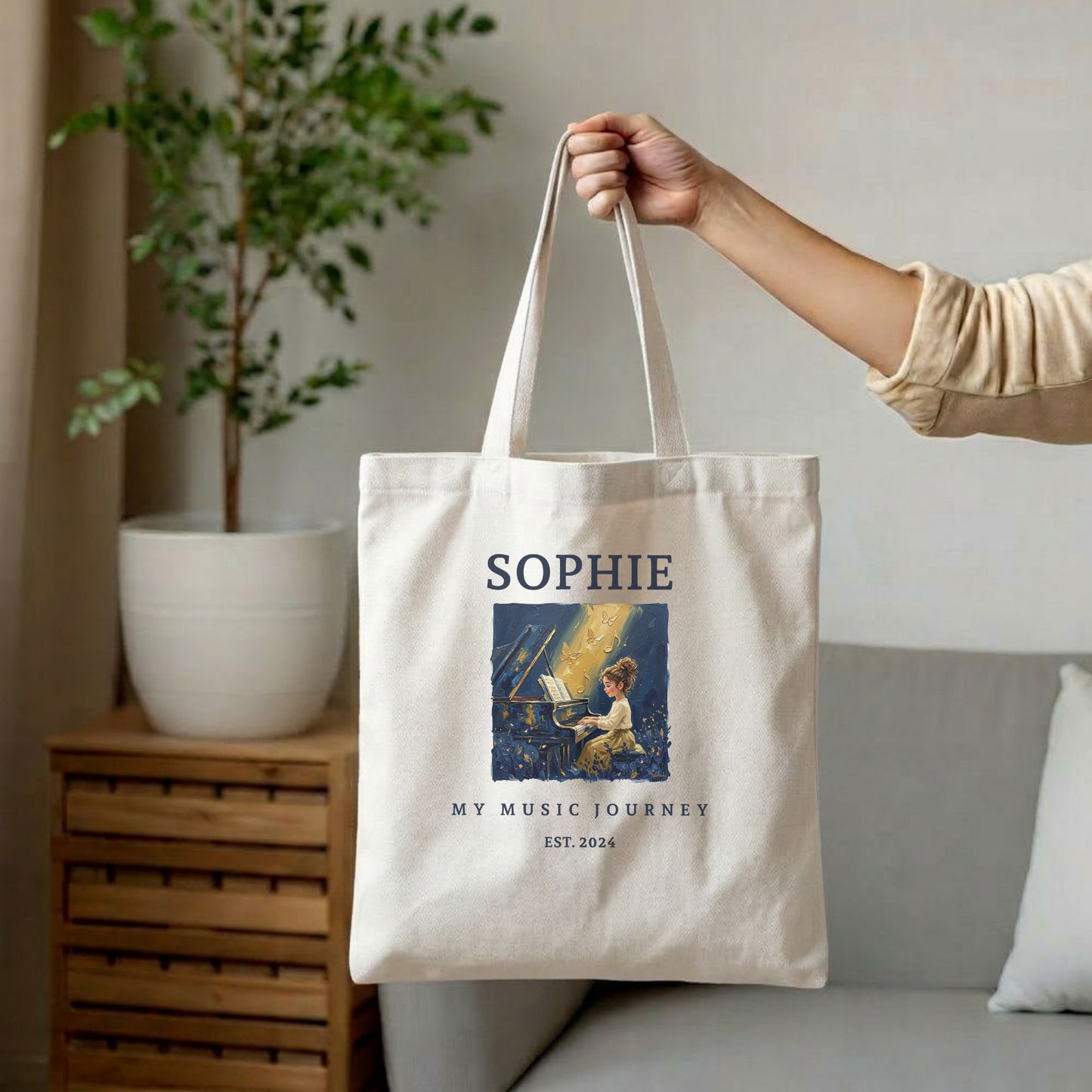 The Metamorphosis No. 3 – Personalised Piano Tote Bag for Girls