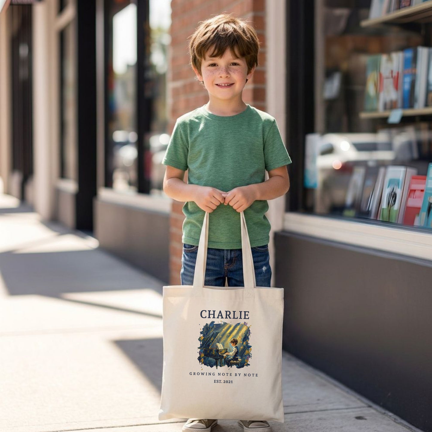 The Metamorphosis No. 6 – Personalised Piano Tote Bag for Boys