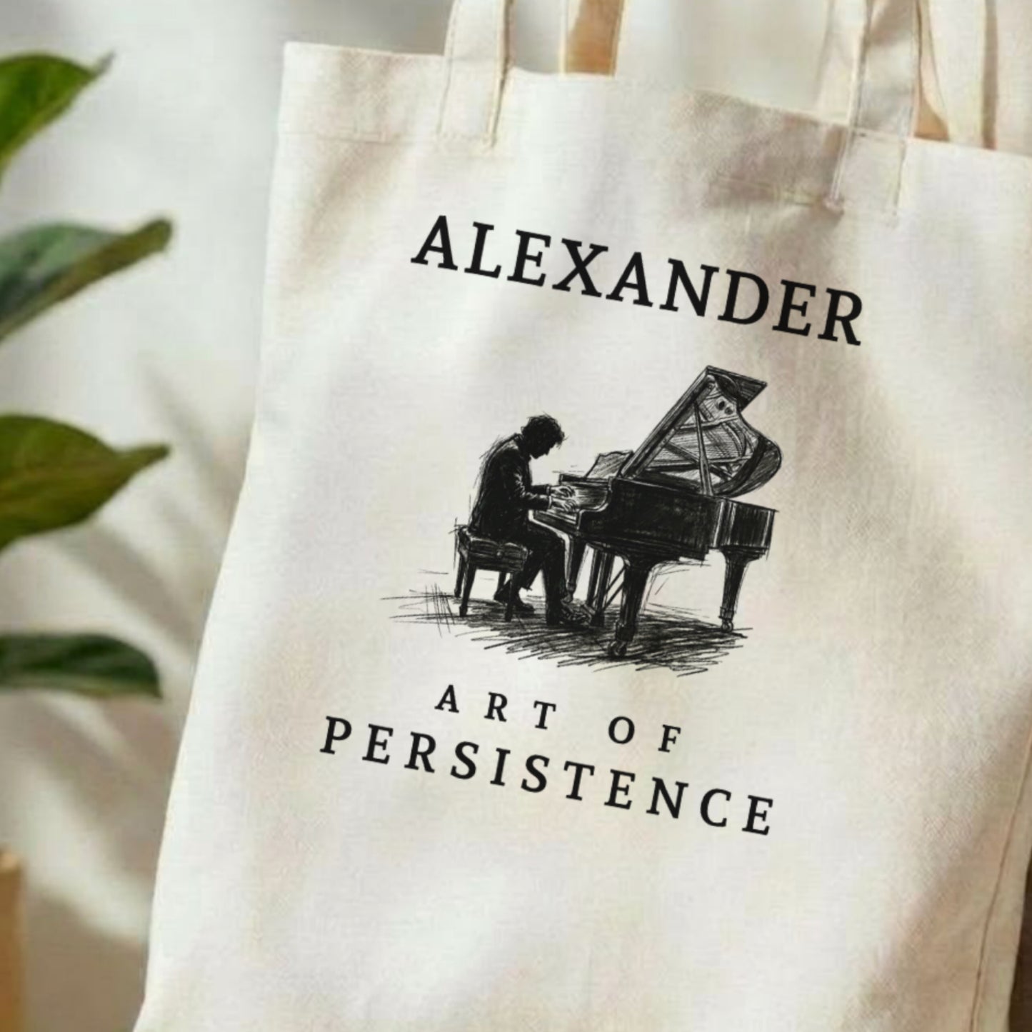 The Aspiring Pianist – Personalised Piano Tote Bag