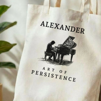 The Aspiring Pianist – Personalised Piano Tote Bag