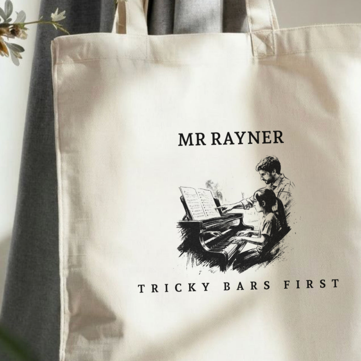 Tricky Bars First I – Piano Teacher Appreciation Tote Bag