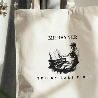 Tricky Bars First I – Piano Teacher Appreciation Tote Bag