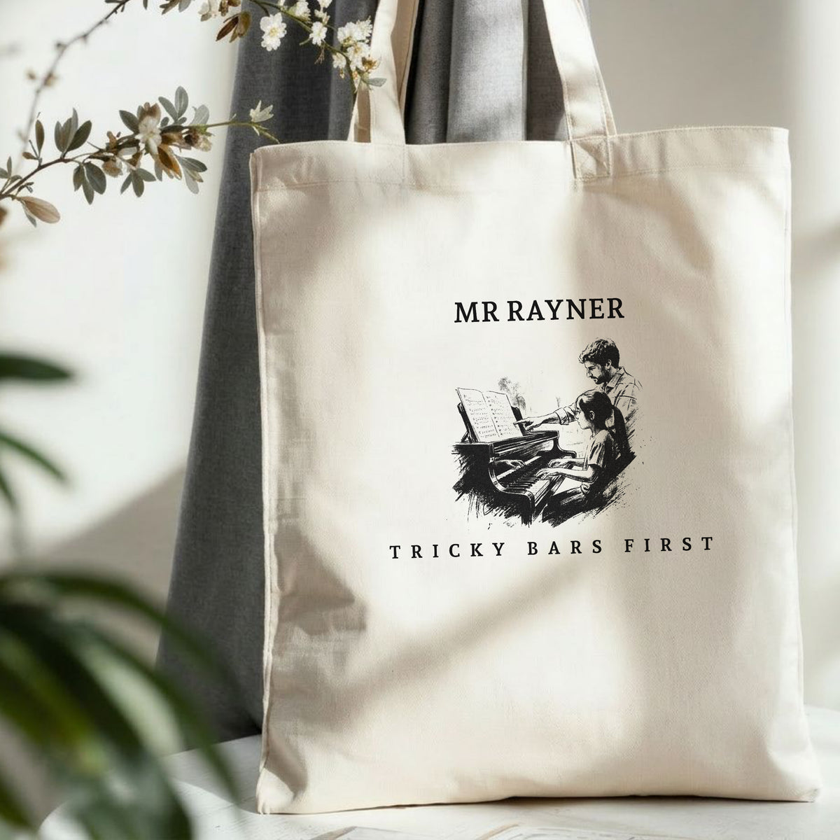 Tricky Bars First I – Piano Teacher Appreciation Tote Bag
