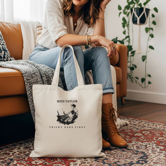 Tricky Bars First II – Personalised Piano Teacher Appreciation Tote Bag