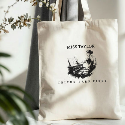 Tricky Bars First II – Personalised Piano Teacher Appreciation Tote Bag