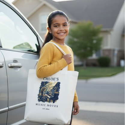 Her Golden Hour — Personalised Piano Tote Bag for Girls