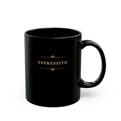 Espressivo black piano mug with handle on the right