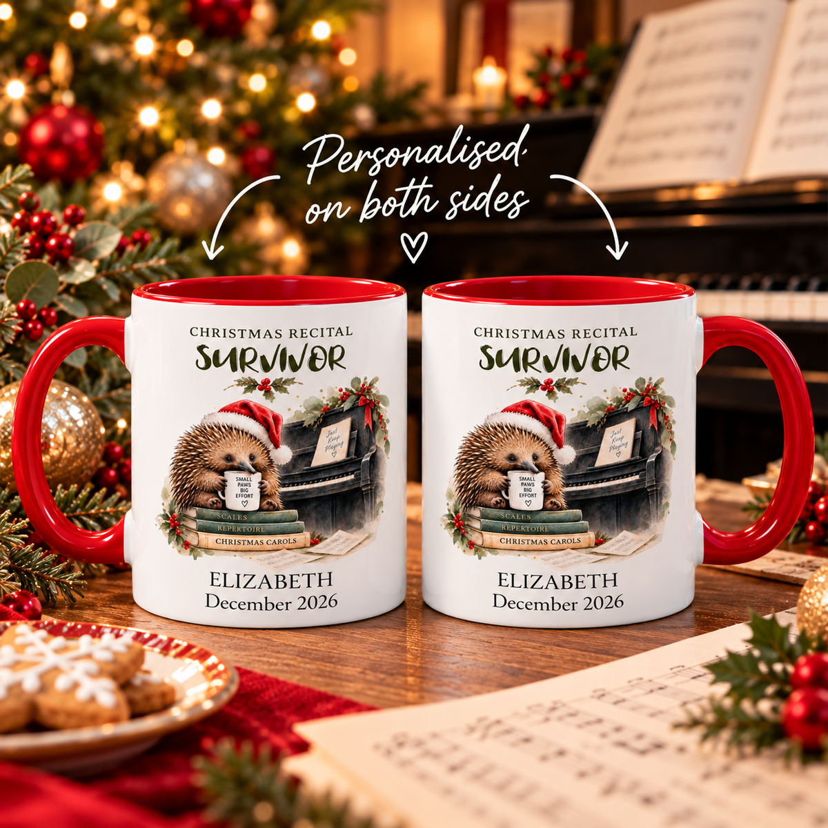 mug-both-sidesPersonalised Christmas piano student mug with design printed on both sides